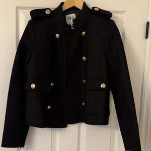 Zara Black Blazer with Gold Buttons